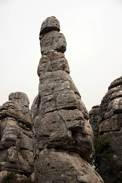 Rock Formation Which Resembles Easter Island Moai Torcal Antequera — ストック写真