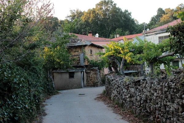 Street Stone Walls Village San Pedro Las Herreras — Stok fotoğraf