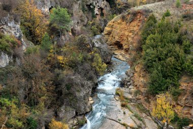 Rapids of the Jucar River, descending from the Cuenca mountain range towards the city.