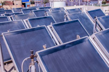 Solar Energy cells plates, shot is selective focus with shallow 