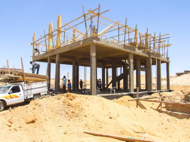 Editorial construction Photo, shot is selective focus with shallow depth of field. Photo taken at Cairo Egypt on 13 May 2010