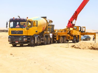 Editorial construction Photo, shot is selective focus with shallow depth of field. Photo taken at Cairo Egypt on 13 May 2010