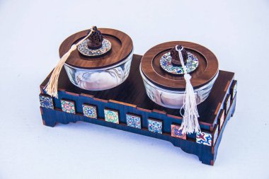 Handmade items out of cnc cutting laser machine. Photo is selective focus with shallow depth of field. Shot taken at Cairo Egypt