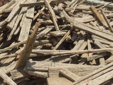Leftovers wooden scaffolding for construction purposes, shot is selective focus with shallow depth of field. Photo taken at Cairo Egypt