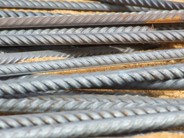 Abstract rebar for construction purposes, shot is selective focus with shallow depth of field. Photo taken at Cairo Egypt