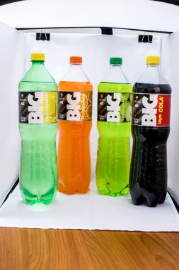 Illustrative Editorial branded photography, Big Cola, shot is selective focus with shallow depth of field. Photos taken at Cairo Egypt on 21 January 2016