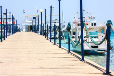 Marina and Beach. Photo is selective focus with shallow depth of field. Photo taken at Hurgada Egypt on 15 June 2010