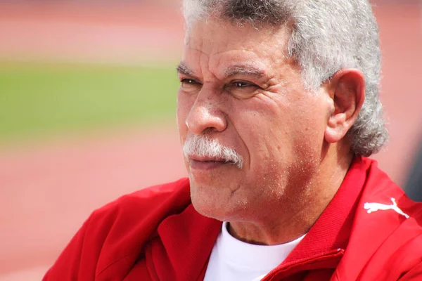 Hassan Shehata, Egyptian former professional football player, He then became a football manager, who is now retired. Shehata led Egypt to victory in 3 titles, all which were at the African Cup of Nations: 2006, 2008 and 2010. Shot taken on 30 March 2