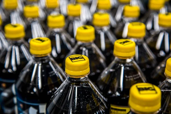 Big Cola factory, manufacture steps, shot is selective focus with shallow depth of field. Photos taken at Cairo Egypt on 21 January 2016