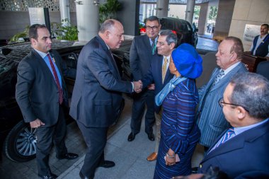 Mısır Dışişleri Bakanı Bay Sameh Shoukry, 14 Aralık 2017 tarihinde Kahire Mısır 'da Sheraton Hotel' de düzenlenen Afrika Birliği Konferansına katıldı.