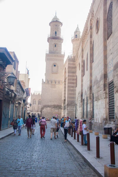 Redakcja Photo Moez Street Fatimia Islamski Kair Husssien Meczet Obszarze — Zdjęcie stockowe