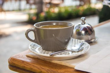 Cup of Coffee Nile view, shot is selective focus with shallow depth of field. Photos taken at Cairo Egypt