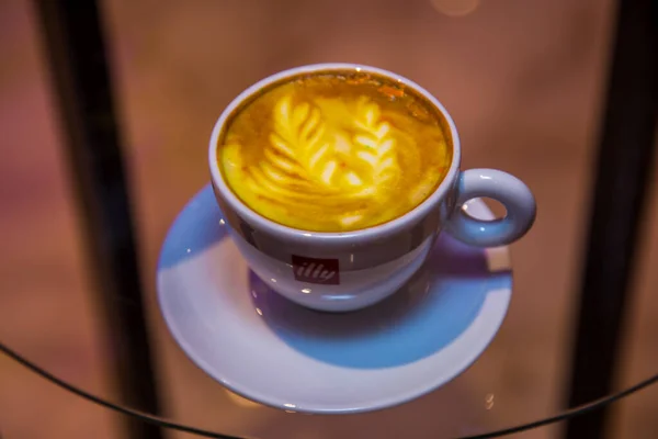 Café Tiro Dia Cafeteira Foto Foco Seletivo Com Profundidade Rasa — Fotografia de Stock