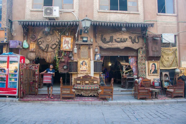 Editorial Photo Moez Street Fatimia Islamic Cairo Husssien Mosque Area — Stock Photo, Image