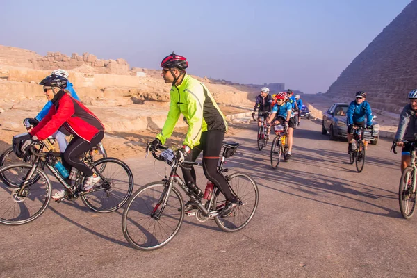 Tour Afrique Jazda Rowerem Kairu Kapsztadu Strzelanina Kairze Stycznia 2018 — Zdjęcie stockowe
