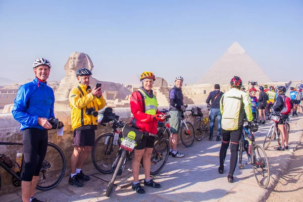 Tour Afrique Jazda Rowerem Kairu Kapsztadu Strzelanina Kairze Stycznia 2018 — Zdjęcie stockowe