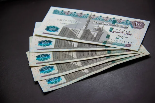 Mısır Parası Mısır Sterlini Karanlık Arka Planda Izole Edilmiş — Stok fotoğraf