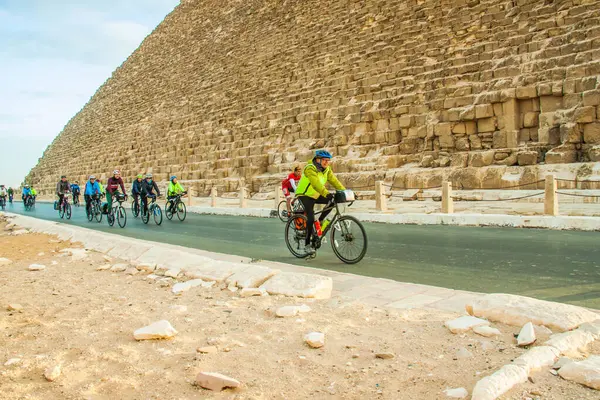 Tour Afrique Jazda Rowerze Kairu Stycznia 2019 Kairze — Zdjęcie stockowe