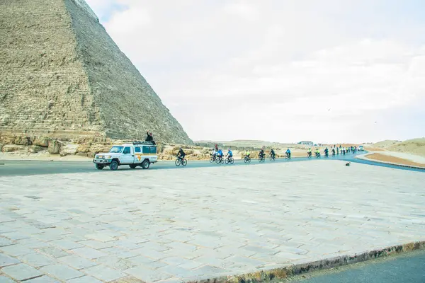 Tour Afrique Bicicletas Passeio Cairo Para Cidade Cabo Filmado Cairo — Fotografia de Stock