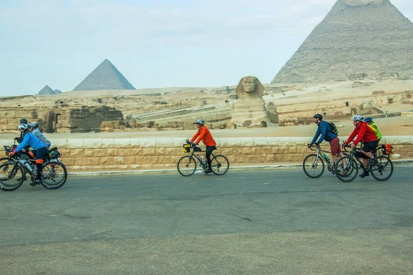 Tour Afrique Cyklar Rida Kairo Till Kapstaden Fotograferad Kairo Egypten — Stockfoto