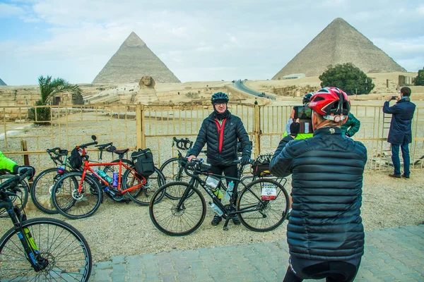 Tour Afrique Jazda Rowerze Kairu Stycznia 2019 Kairze — Zdjęcie stockowe