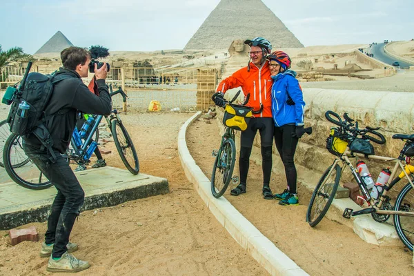 Tour Afrique Cyklar Rida Kairo Till Kapstaden Fotograferad Kairo Egypten — Stockfoto