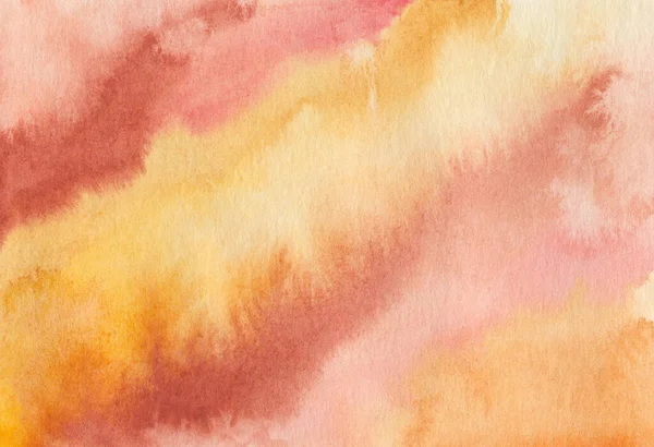Watercolor Illustration Hand Painted Abstract Background Orange Yellow Brown Stripes — Stockfoto