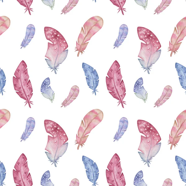 Watercolor Seamless Pattern Hand Painted Illustration Pink Blue Brown Wild — Stockfoto