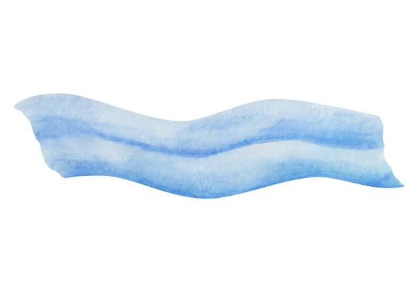 Watercolor Illustration Hand Painted Blue Waves Water Sea Ocean Snow — Fotografia de Stock