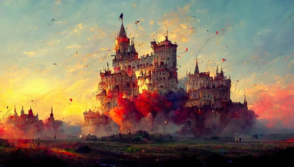 Festive Castle Perfect Concept Art Any Creative Project Games Films — ストック写真