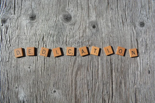 Motivational Scrabble Word Art Old Wood Backing — Stock Photo, Image