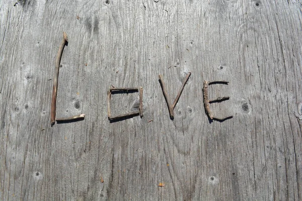 Motivational Twig Word Art Old Wood Backing — Foto de Stock