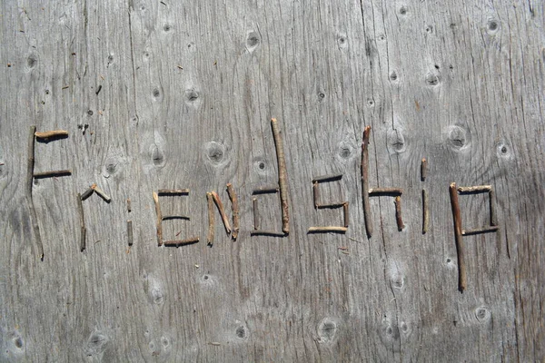 Motivational Twig Word Art Old Wood Backing — Photo