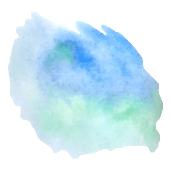 Peinture Abstraite Aquarelle Texture Bleue Verte Isolée Sur Fond Blanc — Image vectorielle