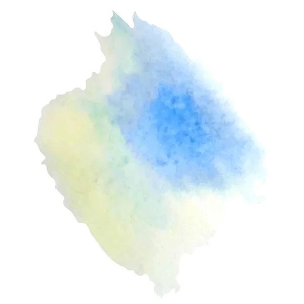 Aquarela Amarelo Azul Pintado Mão Escova Fundo Branco Perfeito Para — Vetor de Stock