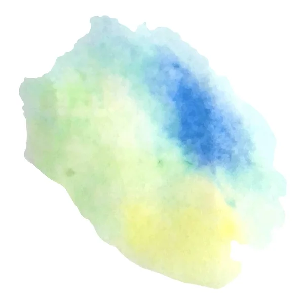 Aquarela Amarelo Azul Pintado Mão Escova Fundo Branco Perfeito Para — Vetor de Stock