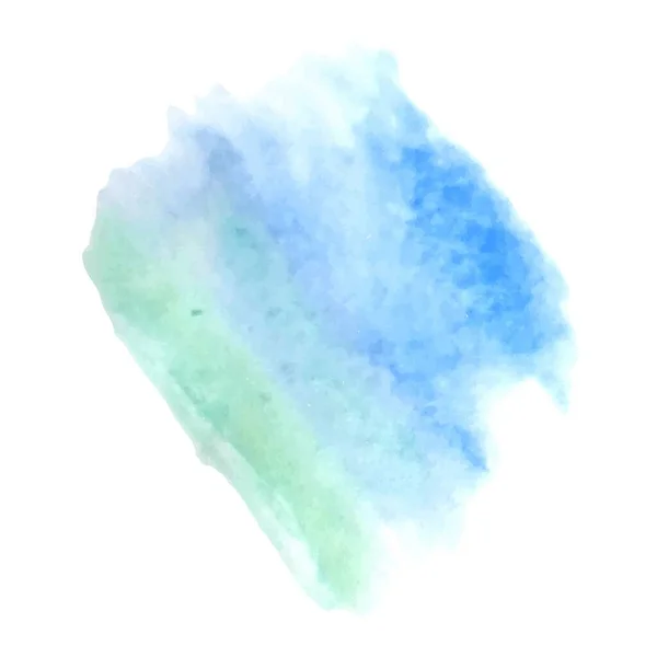 Abstrakte Aquarell Handmalerei Textur Blau Und Grün Isoliert Auf Weißem — Stockvektor
