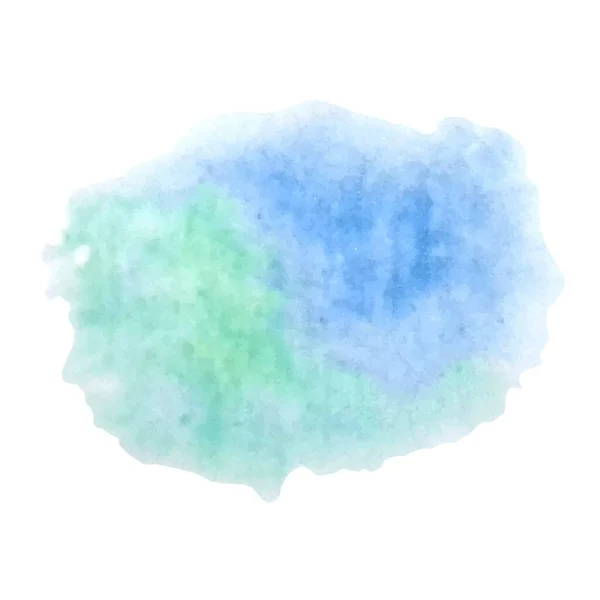 Absztrakt Akvarell Kézi Festék Textúra Kék Zöld Elszigetelt Fehér Háttér — Stock Vector