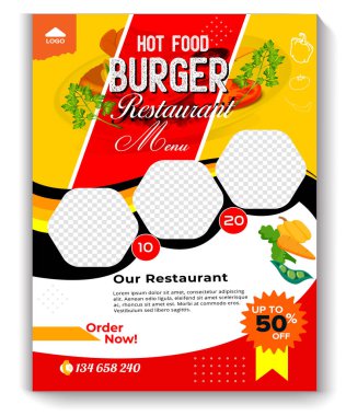 Hamburger fast food broşürü, Restoran Lezzetli Yemek Uçağı Tasarımı, Günümüz Menüsü Çin Menüsü Kapağı, Sıcak Yemek Vektör Şablonu, Restoran broşürü, Yemek Siparişi Pizza, Burger Menüsü Posteri.