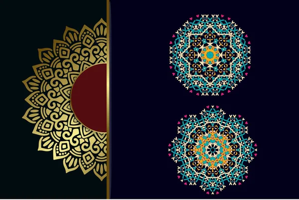 Розкішне Мандала Тло Золотим Арабеським Зразком Арабського Ісламського Східного Стилю — стоковий вектор