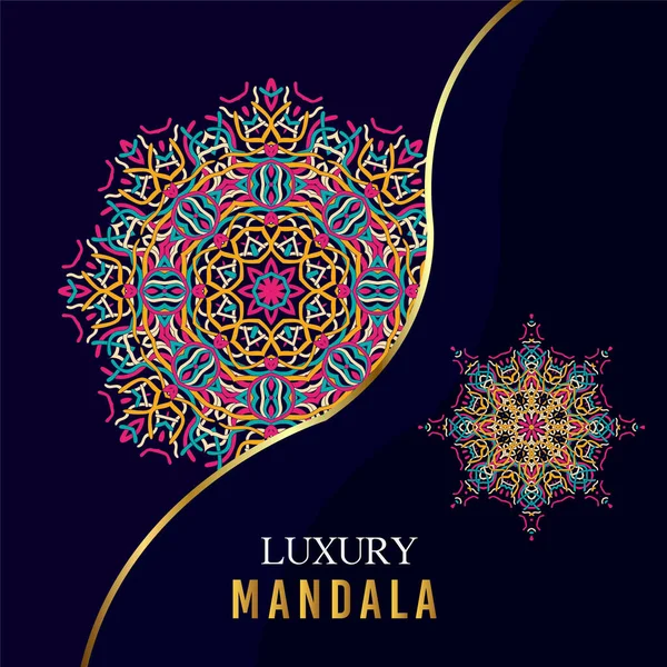 Lüks Mandala Arka Planında Altın Arabesk Desenli Arap Slami Doğu — Stok Vektör