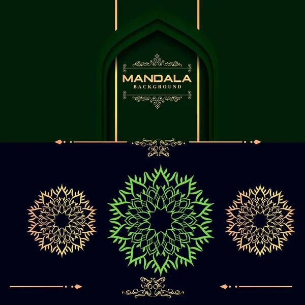 Luxe Mandala Achtergrond Met Gouden Arabesque Patroon Arabisch Islamitisch Oosten — Stockvector