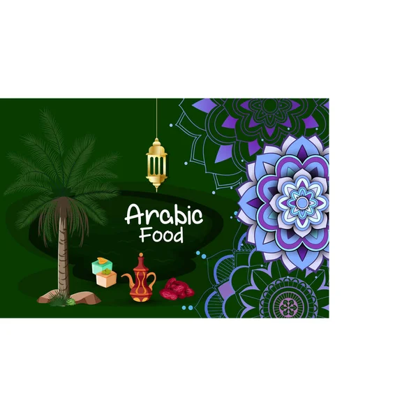 Cartaz Islâmico Eid Mubarak Banner Belo Design Cartão Ramadan Kareem — Vetor de Stock