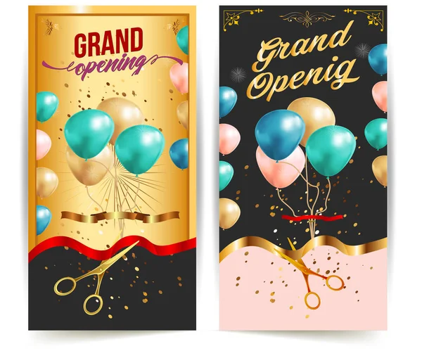 Grand Opening Cut Band Hintergrund Banner Design Illustrationen Form Business — Stockvektor
