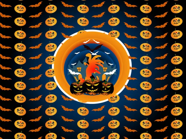 Cadılar Bayramı Desenli Tekstil Için Komik Duvar Kâğıdı Cadılar Bayramı — Stok Vektör
