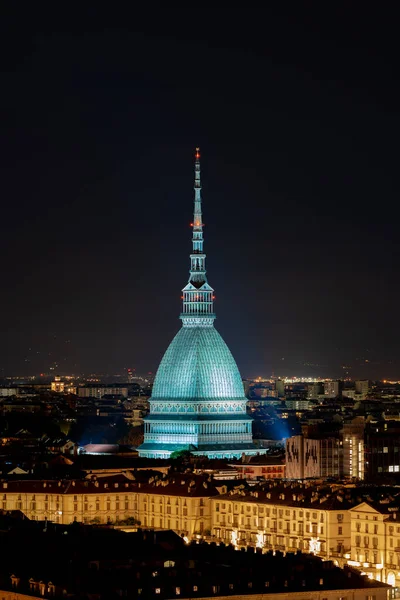 Mole Antonelliana Night Turin Italy — Stock fotografie