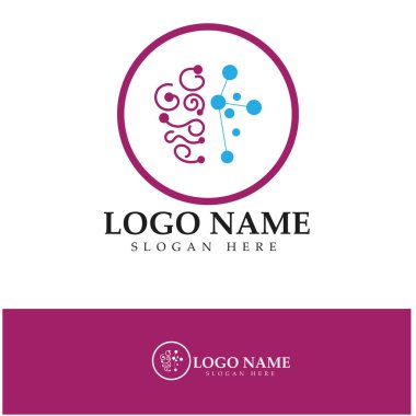  Beyin logosu konsept vektörü, Sağlık Beyni Nabzı logosu, Beyin Bakımı logo şablonu vektörü dizayn eder