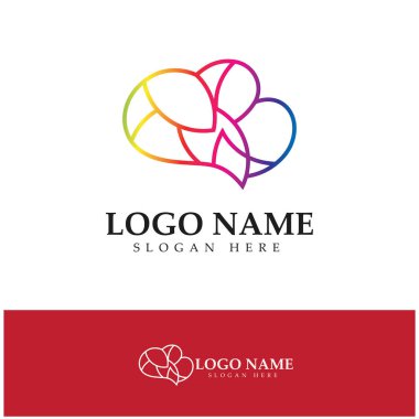  Beyin logosu konsept vektörü, Sağlık Beyni Nabzı logosu, Beyin Bakımı logo şablonu vektörü dizayn eder