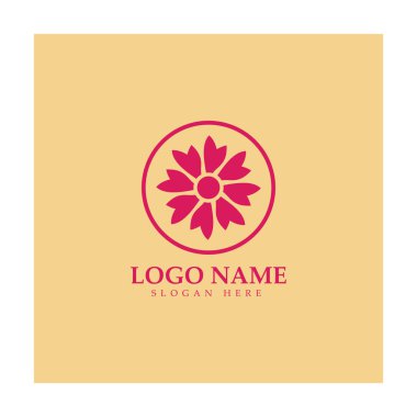  Çiçek logosu vektör çizim şablonu