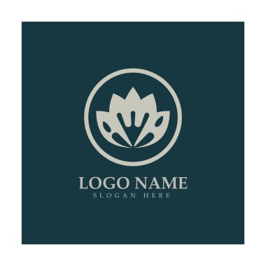  Çiçek logosu vektör çizim şablonu